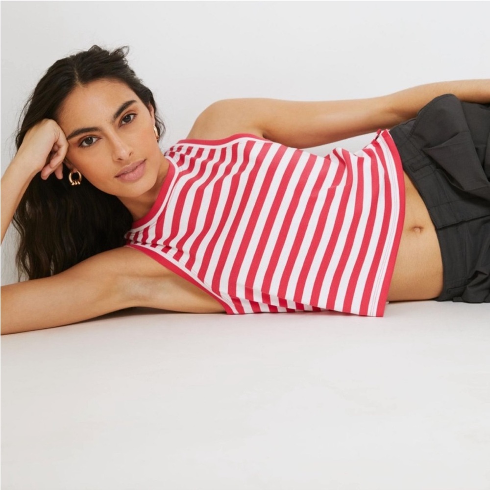 Anthropologie Maeve Cropped Striped Tank
